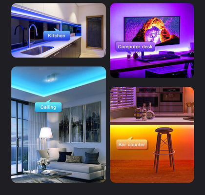 80 CRI 5m 10m 20m 와이파이 스마트 LED 스트립 라이트 앱 리모컨 RGB 환경 조명