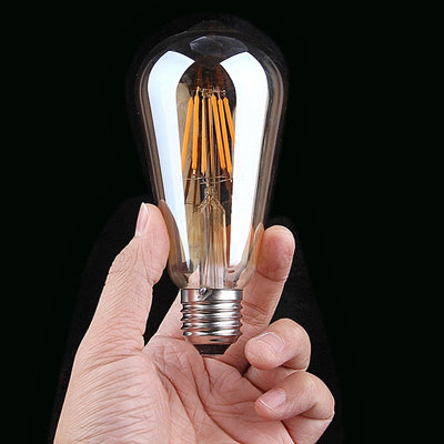 AC 전원 공급원 빈티지 앰버 글래스 ST19 LED 전구 40W 디밍 할 수 있는 교체 따뜻한 촛불 중간 기본