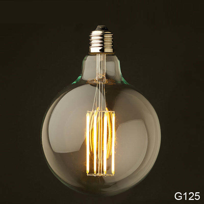 110 lm/w E26 E27 9W G125 G95 디밍 기능과 앰버 글래스를 가진 LED 필라멘트 전구