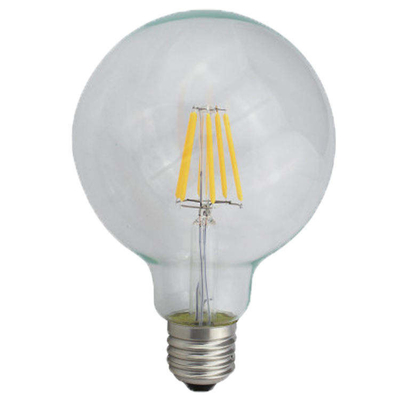 110 lm/w E26 E27 9W G125 G95 디밍 기능과 앰버 글래스를 가진 LED 필라멘트 전구