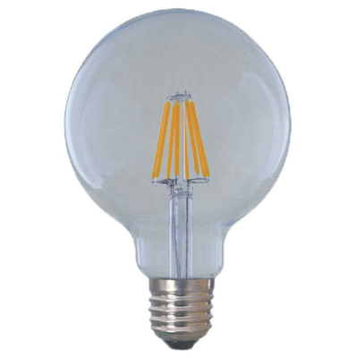 110 lm/w E26 E27 9W G125 G95 디밍 기능과 앰버 글래스를 가진 LED 필라멘트 전구